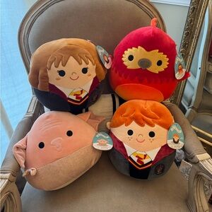 Squishmallows Harry Potter Plush Set: Dobby, Fawkes, Hermione & Ron! NWTs